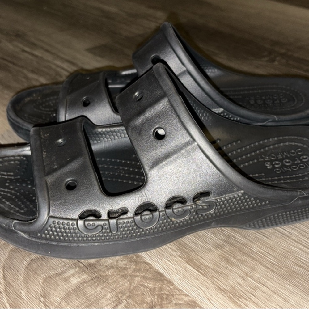 CROCS Iconic Black Comfort Slides